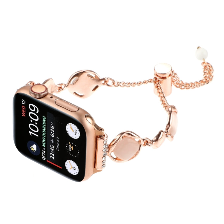 For Apple Watch SE 2023 44mm Shell Metal Chain Bracelet Watch Band(Rose Gold) - free shipping - PMC TechLife - Order now!