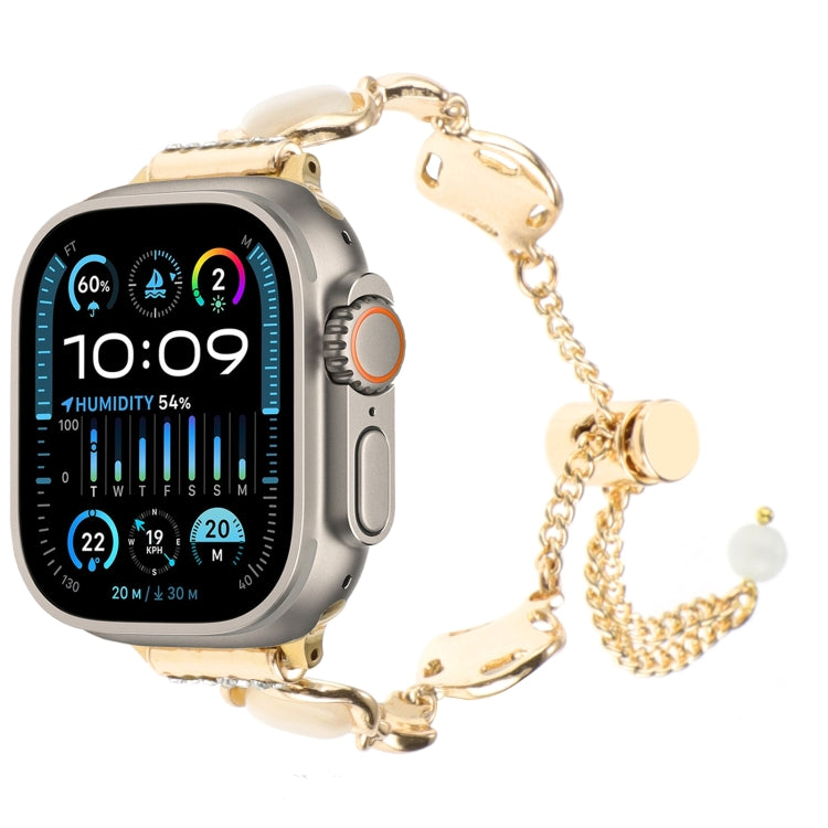 For Apple Watch Ultra 2 49mm Shell Metal Chain Bracelet Watch Band(Gold) - free shipping - PMC TechLife - Order now!