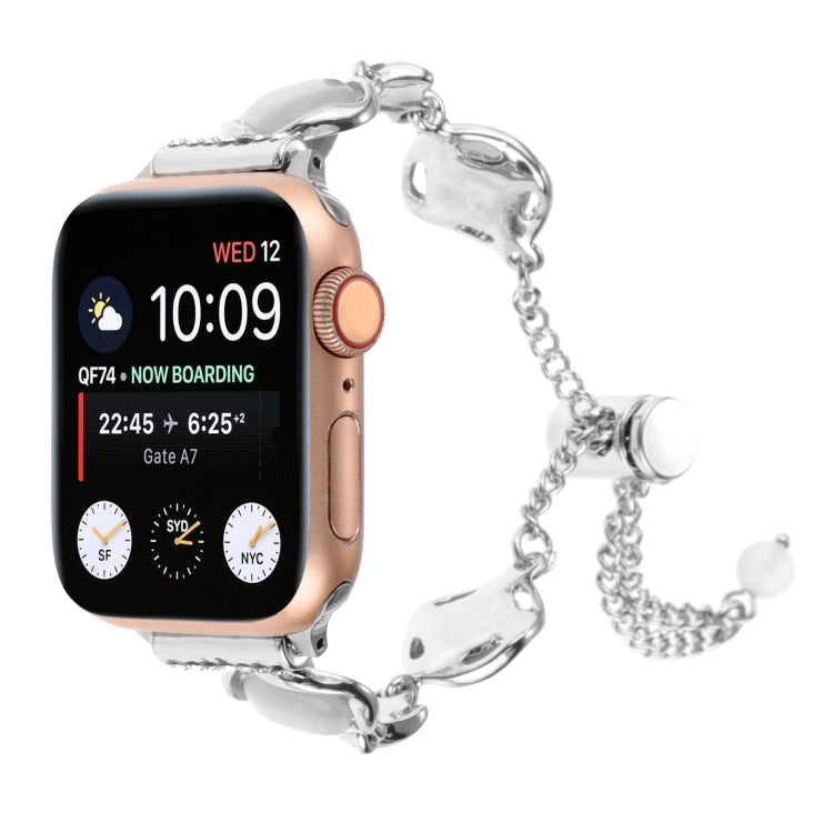For Apple Watch Series 9 45mm Shell Metal Chain Bracelet Watch Band(Silver) - Watch Bands by PMC TechLife | Online Shopping South Africa | PMC TechLife | Buy Now Pay Later Mobicred