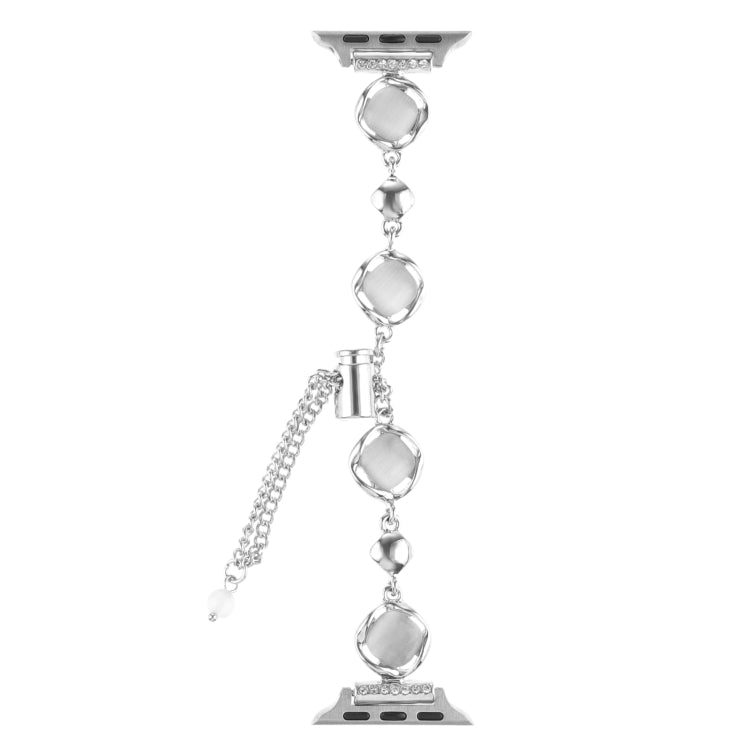 For Apple Watch Series 9 45mm Shell Metal Chain Bracelet Watch Band(Silver) - Watch Bands by PMC TechLife | Online Shopping South Africa | PMC TechLife | Buy Now Pay Later Mobicred