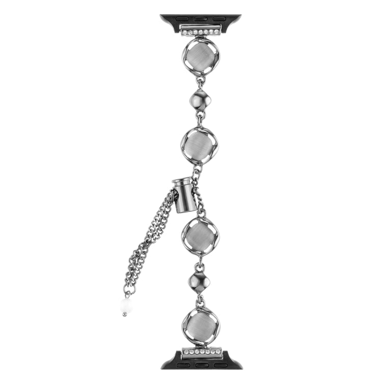 For Apple Watch Ultra 49mm Shell Metal Chain Bracelet Watch Band(Black) - Watch Bands by PMC TechLife | Online Shopping South Africa | PMC TechLife