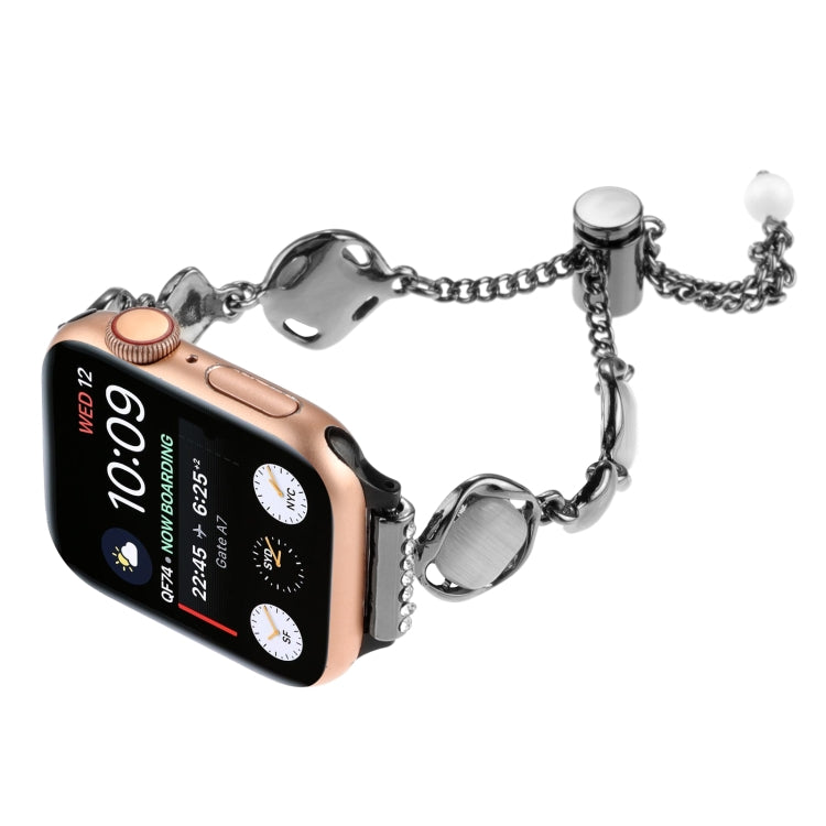 For Apple Watch Ultra 49mm Shell Metal Chain Bracelet Watch Band(Black) - Watch Bands by PMC TechLife | Online Shopping South Africa | PMC TechLife