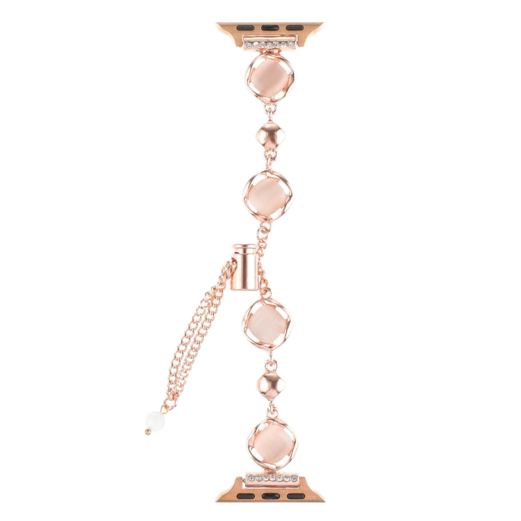 For Apple Watch Series 8 41mm Shell Metal Chain Bracelet Watch Band(Rose Gold) - free shipping - PMC TechLife - Order now!