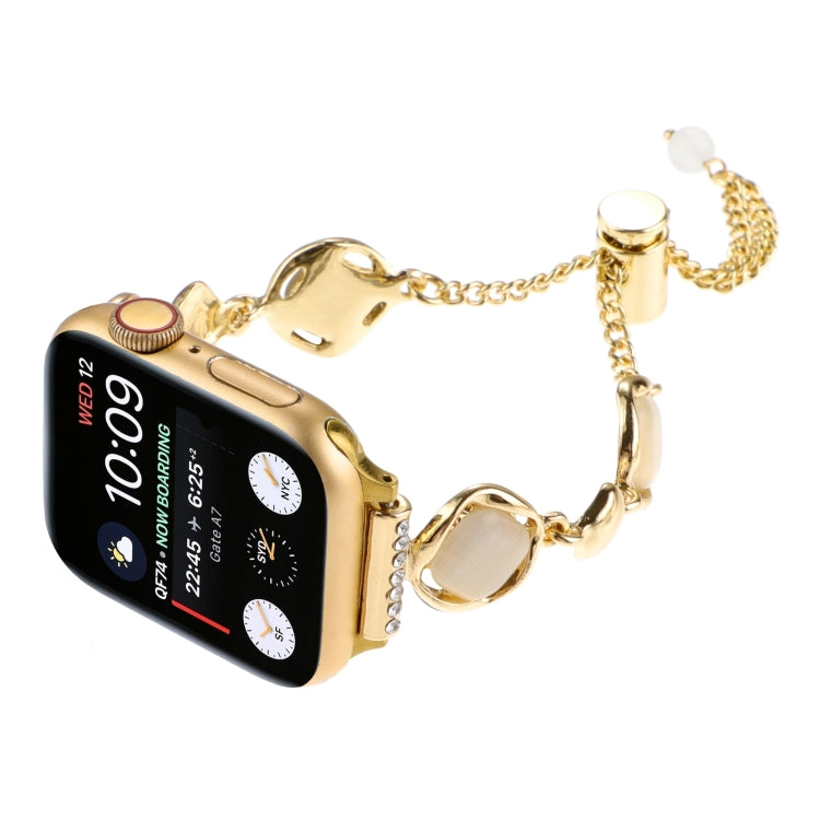 For Apple Watch Series 6 40mm Shell Metal Chain Bracelet Watch Band(Gold) - Watch Bands by PMC TechLife | Online Shopping South Africa | PMC TechLife