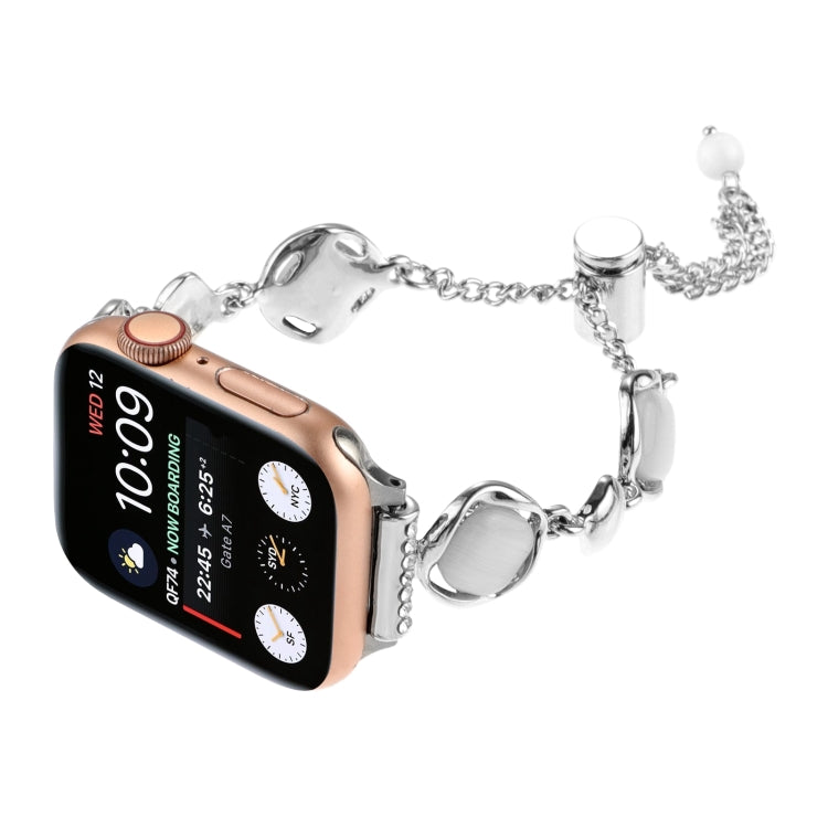 For Apple Watch Series 3 38mm Shell Metal Chain Bracelet Watch Band(Silver) - Watch Bands by PMC TechLife | Online Shopping South Africa | PMC TechLife | Buy Now Pay Later Mobicred