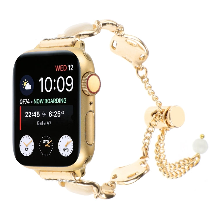 For Apple Watch 42mm Shell Metal Chain Bracelet Watch Band(Gold) - free shipping - PMC TechLife - Order now!