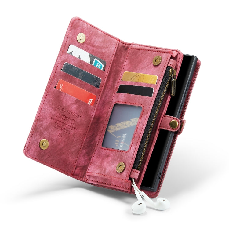 For Samsung Galaxy Note20 Ultra CaseMe-008 Detachable Multifunctional Horizontal Flip Leather Case with Card Slot & Holder & Zipper Wallet & Photo Frame(Red) - free shipping - PMC Jewellery - Order now!
