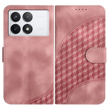 For Xiaomi Redmi K70 YX0060 Elephant Head Embossed Phone Leather Case with Lanyard(Pink) - K70 Cases by PMC Jewellery | Online Shopping South Africa | PMC Jewellery | Buy Now Pay Later Mobicred