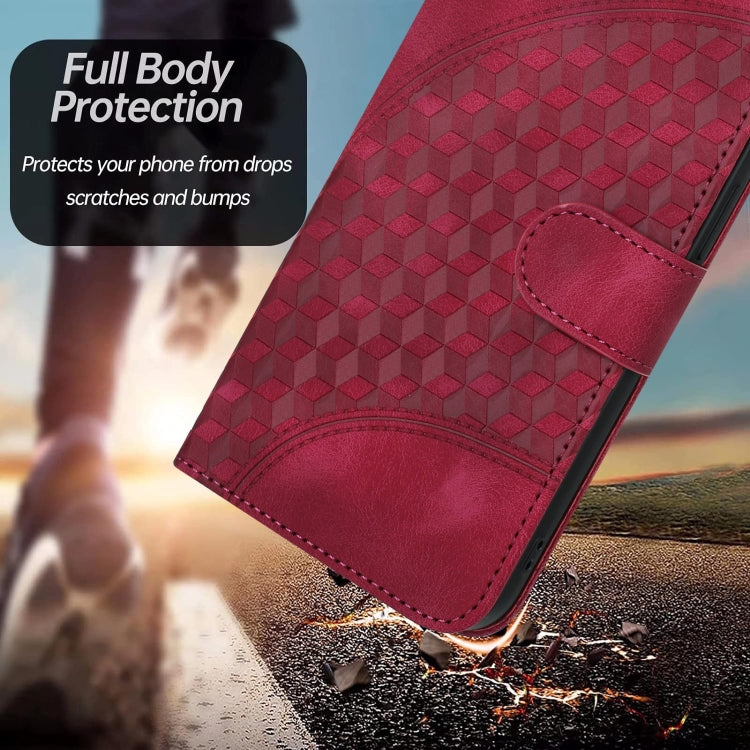 For Xiaomi Redmi K70 YX0060 Elephant Head Embossed Phone Leather Case with Lanyard(Rose Red) - K70 Cases by PMC Jewellery | Online Shopping South Africa | PMC Jewellery | Buy Now Pay Later Mobicred