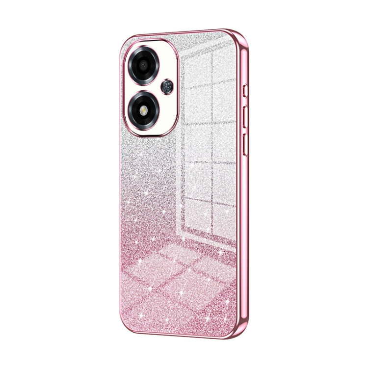 For OPPO A2m Gradient Glitter Powder Electroplated Phone Case(Pink) - OPPO Cases by PMC Jewellery | Online Shopping South Africa | PMC Jewellery | Buy Now Pay Later Mobicred