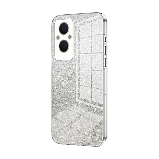 For OPPO Reno7 Z 5G / F21 Pro 5G Gradient Glitter Powder Electroplated Phone Case(Transparent) - OPPO Cases by PMC Jewellery | Online Shopping South Africa | PMC Jewellery | Buy Now Pay Later Mobicred