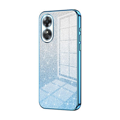 For OPPO A17 / A17K Gradient Glitter Powder Electroplated Phone Case(Blue) - OPPO Cases by PMC Jewellery | Online Shopping South Africa | PMC Jewellery | Buy Now Pay Later Mobicred