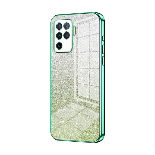 For OPPO A94 4G Gradient Glitter Powder Electroplated Phone Case(Green) - OPPO Cases by PMC Jewellery | Online Shopping South Africa | PMC Jewellery | Buy Now Pay Later Mobicred
