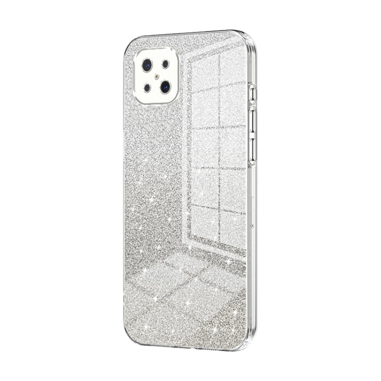 For OPPO A92s / Reno4 Z 5G Gradient Glitter Powder Electroplated Phone Case(Transparent) - OPPO Cases by PMC Jewellery | Online Shopping South Africa | PMC Jewellery | Buy Now Pay Later Mobicred