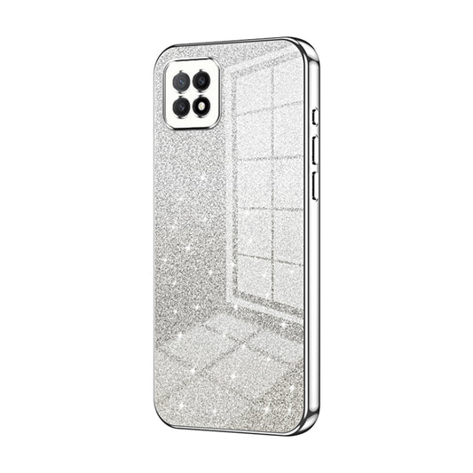 For OPPO A72 5G / A73 5G Gradient Glitter Powder Electroplated Phone Case(Silver) - OPPO Cases by PMC Jewellery | Online Shopping South Africa | PMC Jewellery | Buy Now Pay Later Mobicred