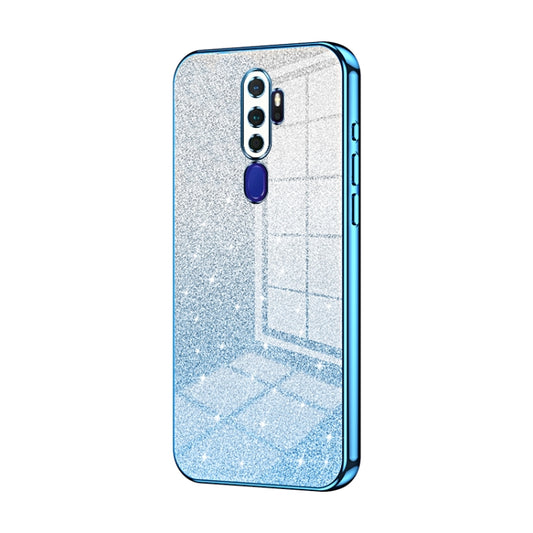 For OPPO A11x / A9 2020 Gradient Glitter Powder Electroplated Phone Case(Blue) - OPPO Cases by PMC Jewellery | Online Shopping South Africa | PMC Jewellery | Buy Now Pay Later Mobicred