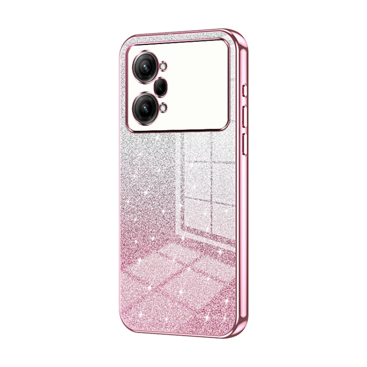 For OPPO K10 Pro Gradient Glitter Powder Electroplated Phone Case(Pink) - OPPO Cases by PMC Jewellery | Online Shopping South Africa | PMC Jewellery | Buy Now Pay Later Mobicred