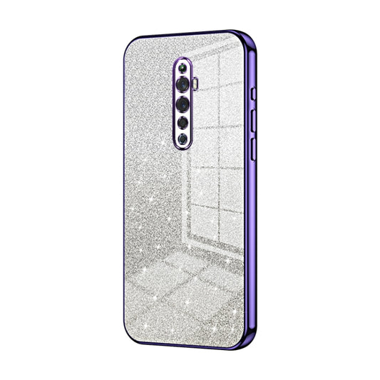 For OPPO Reno2 Z / Reno2 F Gradient Glitter Powder Electroplated Phone Case(Purple) - OPPO Cases by PMC Jewellery | Online Shopping South Africa | PMC Jewellery | Buy Now Pay Later Mobicred