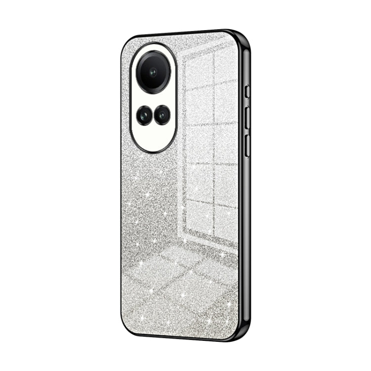 For OPPO Reno10 / Reno10 Pro 5G Global Gradient Glitter Powder Electroplated Phone Case(Black) - free shipping - PMC TechLife - Order now!