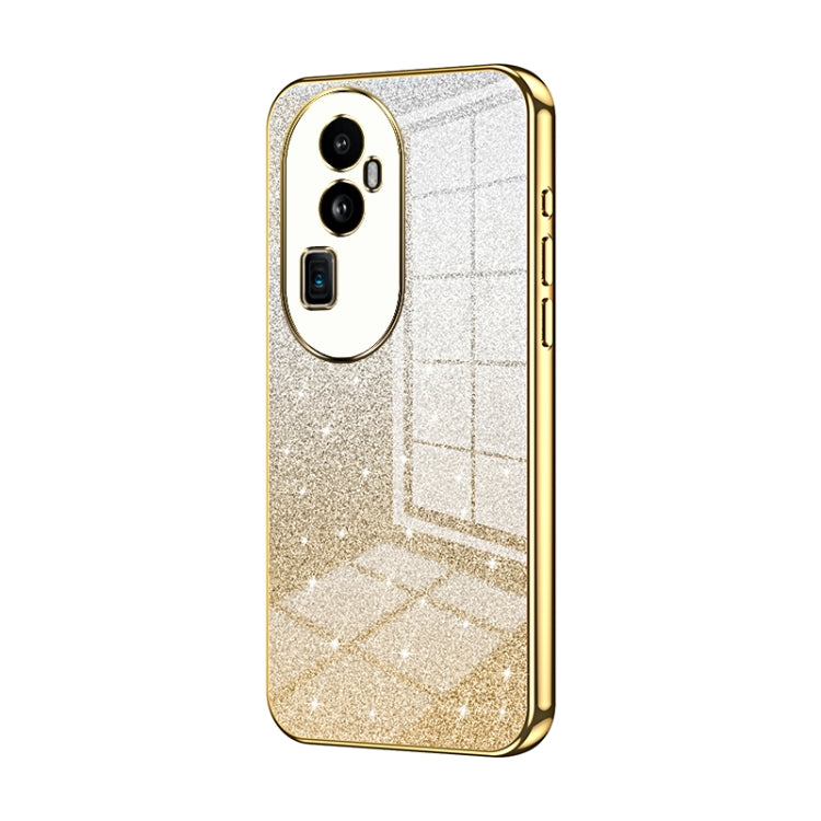 For OPPO Reno10 Pro+ Gradient Glitter Powder Electroplated Phone Case(Gold) - OPPO Cases by PMC Jewellery | Online Shopping South Africa | PMC Jewellery | Buy Now Pay Later Mobicred
