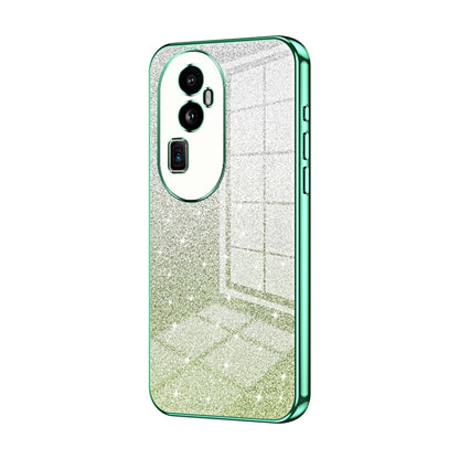 For OPPO Reno10 Pro+ Gradient Glitter Powder Electroplated Phone Case(Green) - OPPO Cases by PMC Jewellery | Online Shopping South Africa | PMC Jewellery | Buy Now Pay Later Mobicred