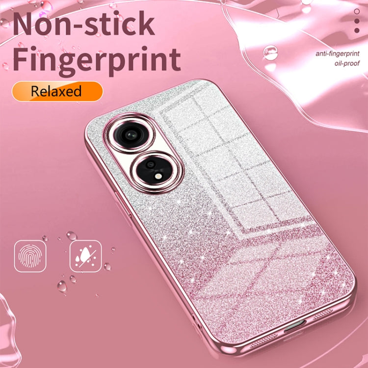 For OPPO Reno9 / Reno9 Pro Gradient Glitter Powder Electroplated Phone Case(Pink) - OPPO Cases by PMC Jewellery | Online Shopping South Africa | PMC Jewellery | Buy Now Pay Later Mobicred