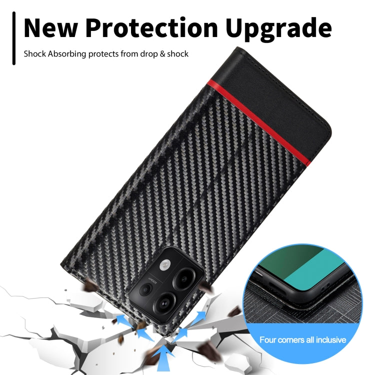 For Xiaomi Redmi 13C / Poco C65 LC.IMEEKE Carbon Fiber Texture Flip Leather Phone Case(Horizontal Black) - 13C Cases by LC.IMEEKE | Online Shopping South Africa | PMC Jewellery | Buy Now Pay Later Mobicred