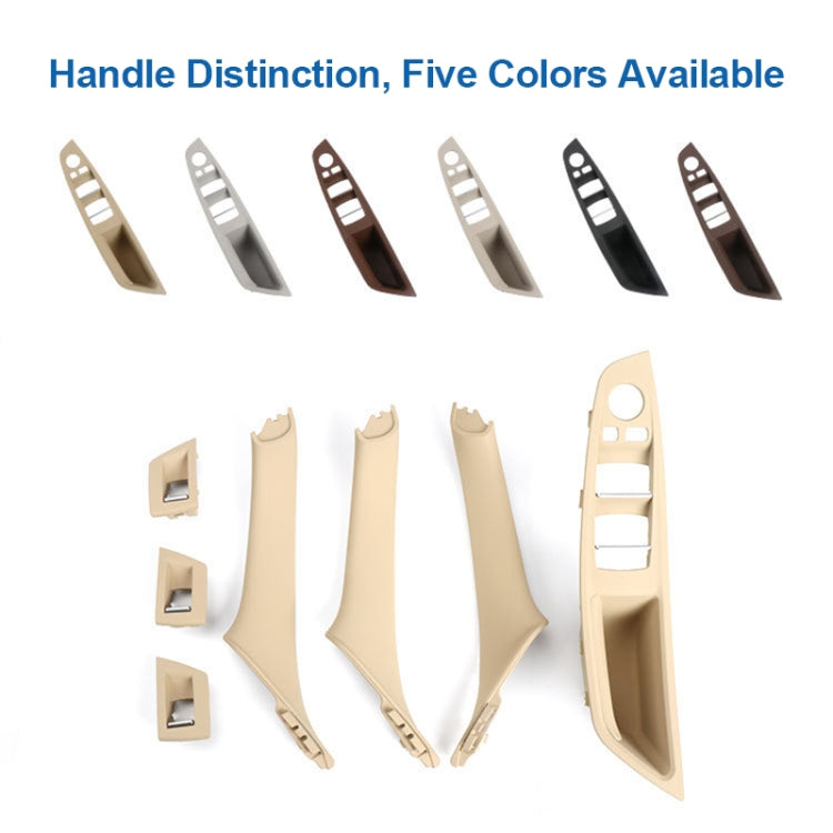 For BMW F10 / F18 5 Series 7pcs Car Inside Doors Handle Pull Trim Cover, Right Driving, 51417225874(Black) - Door Handles by PMC TechLife | Online Shopping South Africa | PMC TechLife