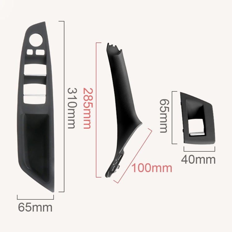 For BMW F10 / F18 5 Series 7pcs Car Inside Doors Handle Pull Trim Cover, Right Driving, 51417225874(Black) - Door Handles by PMC TechLife | Online Shopping South Africa | PMC TechLife