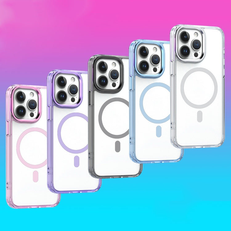 For iPhone 15 Pro MagSafe Magnetic Clear Phone Case(Purple) - iPhone 15 Pro Cases by PMC TechLife | Online Shopping South Africa | PMC TechLife