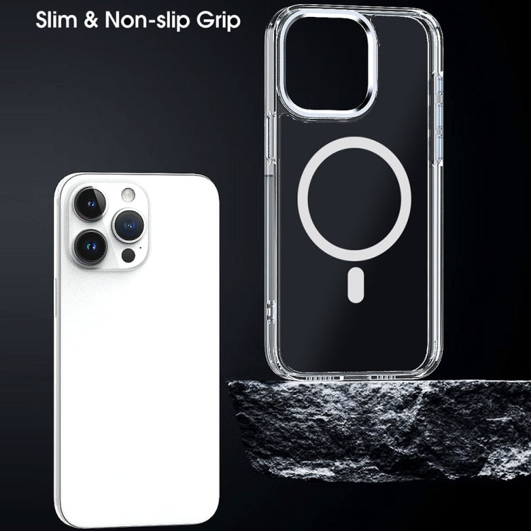 For iPhone 15 Pro MagSafe Magnetic Clear Phone Case(Purple) - iPhone 15 Pro Cases by PMC TechLife | Online Shopping South Africa | PMC TechLife