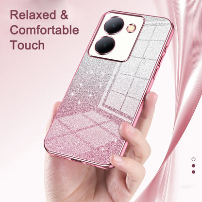 For vivo X100 Pro Gradient Glitter Powder Electroplated Phone Case(Pink) - X100 Pro Cases by imak | Online Shopping South Africa | PMC Jewellery | Buy Now Pay Later Mobicred