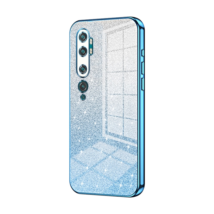 For Xiaomi Mi CC9 Pro / Mi Note 10 Gradient Glitter Powder Electroplated Phone Case(Blue) - Xiaomi Cases by PMC Jewellery | Online Shopping South Africa | PMC Jewellery