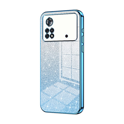 For Xiaomi Poco X4 Pro 5G Gradient Glitter Powder Electroplated Phone Case(Blue) - Poco X4 Pro 5G Cases by PMC Jewellery | Online Shopping South Africa | PMC Jewellery