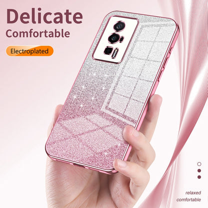 For Xiaomi Mi CC9 Pro / Mi Note 10 Gradient Glitter Powder Electroplated Phone Case(Pink) - Xiaomi Cases by PMC Jewellery | Online Shopping South Africa | PMC Jewellery