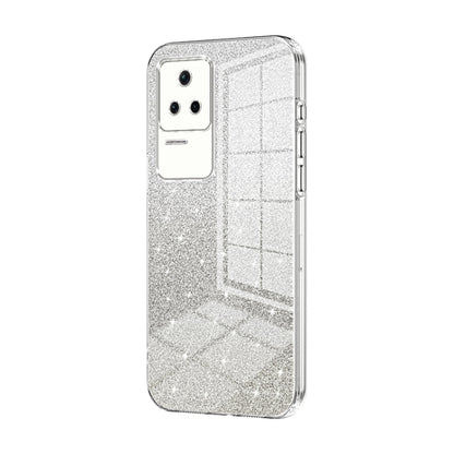 For Xiaomi Redmi K40S / Poco F4 Gradient Glitter Powder Electroplated Phone Case(Transparent) - Xiaomi Cases by PMC Jewellery | Online Shopping South Africa | PMC Jewellery | Buy Now Pay Later Mobicred