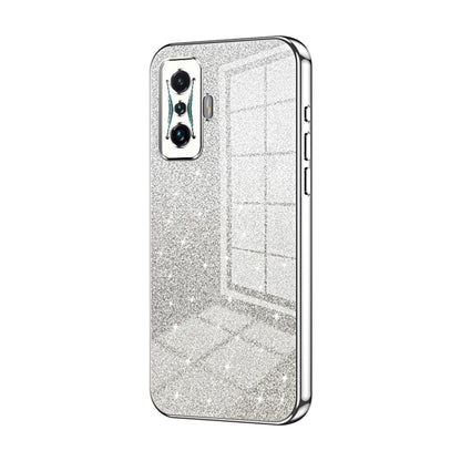 For Xiaomi Redmi K50 Gaming / Poco F4 GT Gradient Glitter Powder Electroplated Phone Case(Silver) - Xiaomi Cases by PMC Jewellery | Online Shopping South Africa | PMC Jewellery | Buy Now Pay Later Mobicred