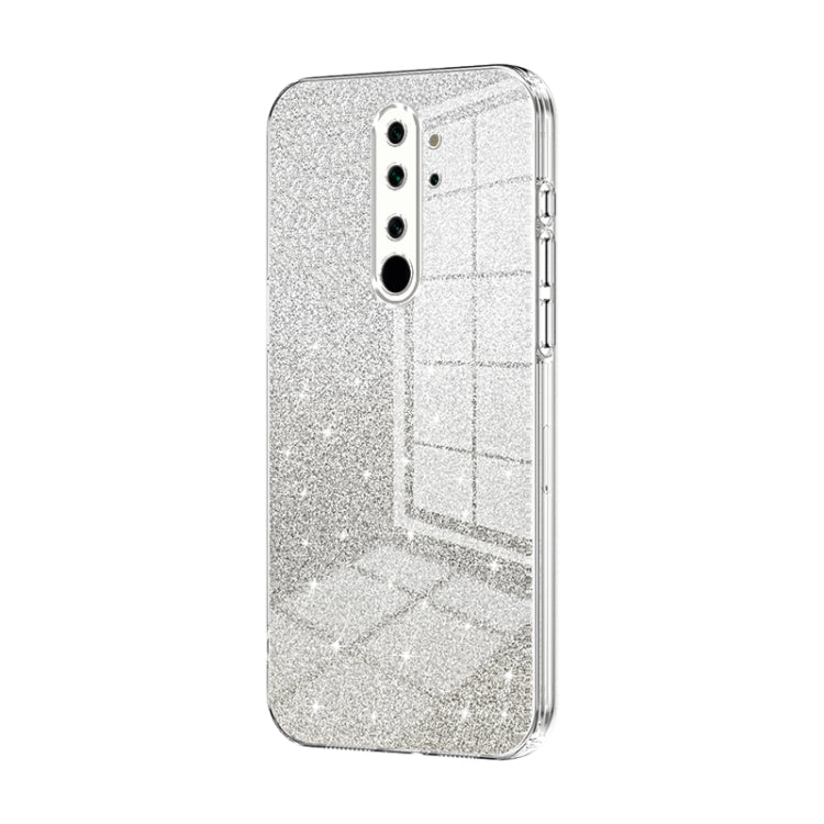 For Xiaomi Redmi Note 8 Pro Gradient Glitter Powder Electroplated Phone Case(Transparent) - Xiaomi Cases by PMC Jewellery | Online Shopping South Africa | PMC Jewellery | Buy Now Pay Later Mobicred