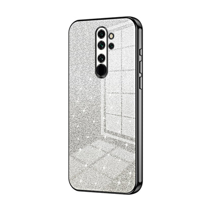 For Xiaomi Redmi Note 8 Pro Gradient Glitter Powder Electroplated Phone Case(Black) - Xiaomi Cases by PMC Jewellery | Online Shopping South Africa | PMC Jewellery | Buy Now Pay Later Mobicred