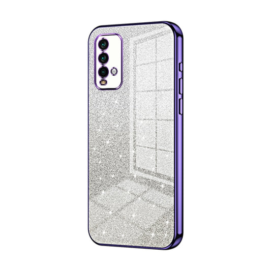 For Xiaomi Redmi Note 9 4G Gradient Glitter Powder Electroplated Phone Case(Purple) - Xiaomi Cases by PMC Jewellery | Online Shopping South Africa | PMC Jewellery | Buy Now Pay Later Mobicred