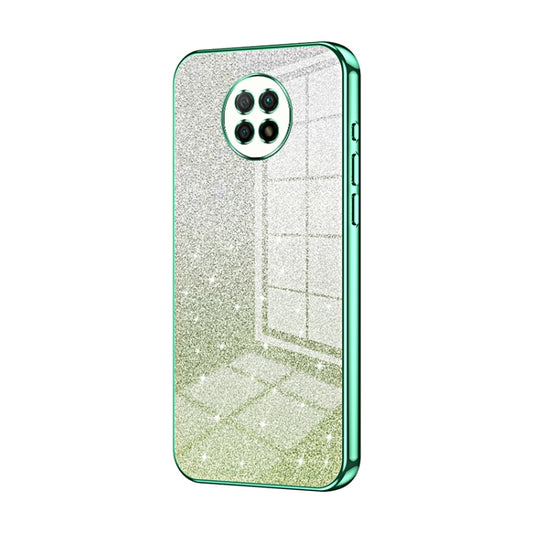 For Xiaomi Redmi Note 9 5G / Note 9T Gradient Glitter Powder Electroplated Phone Case(Green) - Xiaomi Cases by PMC Jewellery | Online Shopping South Africa | PMC Jewellery | Buy Now Pay Later Mobicred