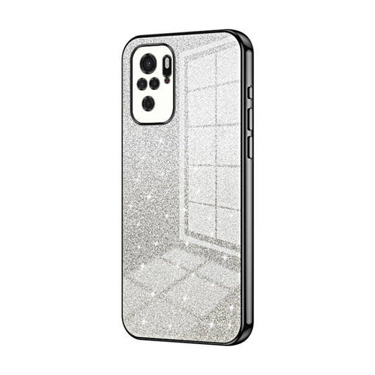 For Xiaomi Redmi Note 10/Note 10S Gradient Glitter Powder Electroplated Phone Case(Black) - Xiaomi Cases by PMC Jewellery | Online Shopping South Africa | PMC Jewellery | Buy Now Pay Later Mobicred