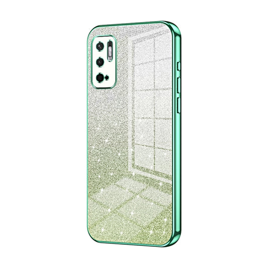 For Xiaomi Redmi Note 10 5G / Note 10T 5G Gradient Glitter Powder Electroplated Phone Case(Green) - Xiaomi Cases by PMC Jewellery | Online Shopping South Africa | PMC Jewellery | Buy Now Pay Later Mobicred