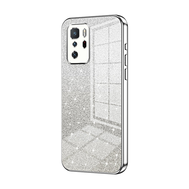 For Xiaomi Redmi Note 10 Pro 5G/Poco X3 GT Gradient Glitter Powder Electroplated Phone Case(Silver) - Xiaomi Cases by PMC Jewellery | Online Shopping South Africa | PMC Jewellery | Buy Now Pay Later Mobicred