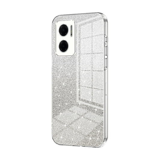 For Xiaomi Redmi Note 11E / Redmi 10 5G Gradient Glitter Powder Electroplated Phone Case(Transparent) - Xiaomi Cases by PMC Jewellery | Online Shopping South Africa | PMC Jewellery | Buy Now Pay Later Mobicred