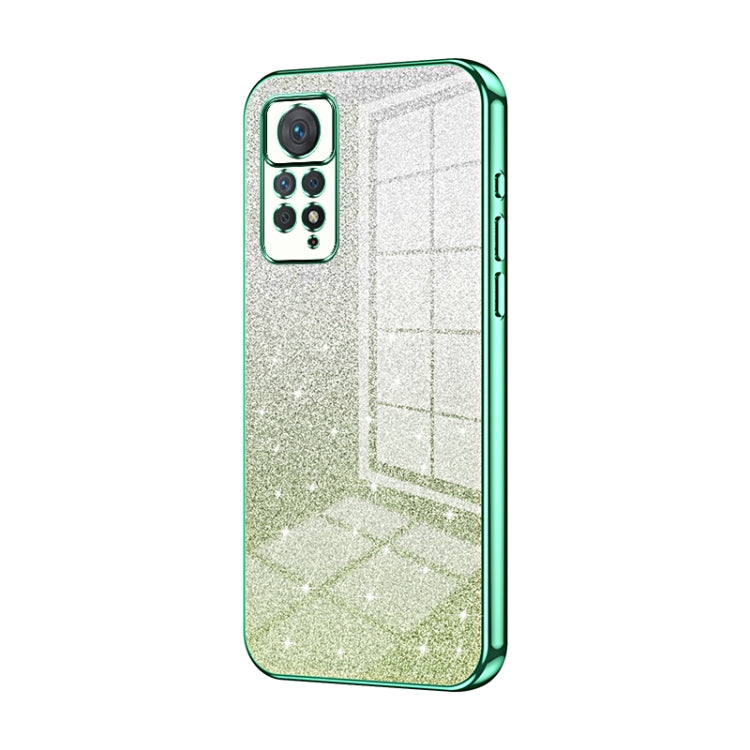 For Xiaomi Redmi Note 11 Pro 4G/5G Global Gradient Glitter Powder Electroplated Phone Case(Green) - Xiaomi Cases by PMC Jewellery | Online Shopping South Africa | PMC Jewellery | Buy Now Pay Later Mobicred