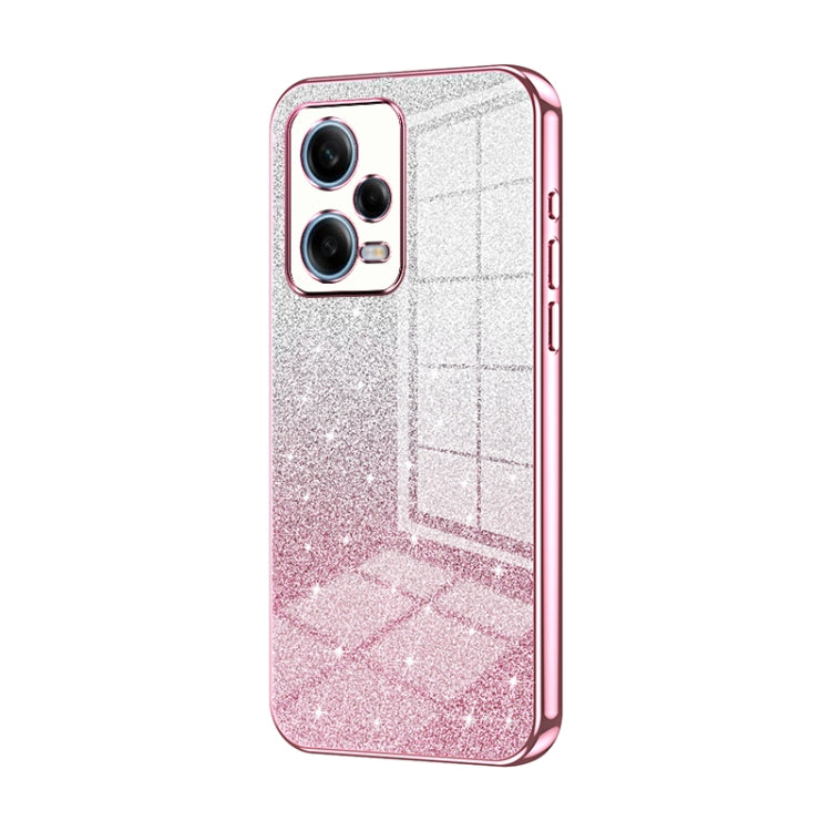 For Xiaomi Redmi Note 12 Pro 5G Gradient Glitter Powder Electroplated Phone Case(Pink) - Xiaomi Cases by PMC Jewellery | Online Shopping South Africa | PMC Jewellery | Buy Now Pay Later Mobicred