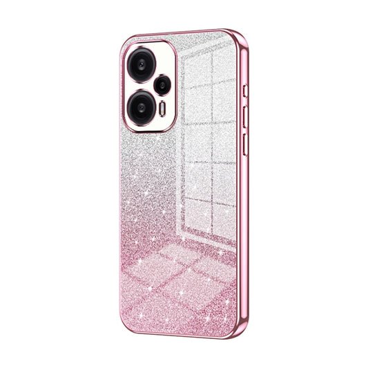 For Xiaomi Redmi Note 12 Turbo/Poco F5 Gradient Glitter Powder Electroplated Phone Case(Pink) - Xiaomi Cases by PMC Jewellery | Online Shopping South Africa | PMC Jewellery | Buy Now Pay Later Mobicred