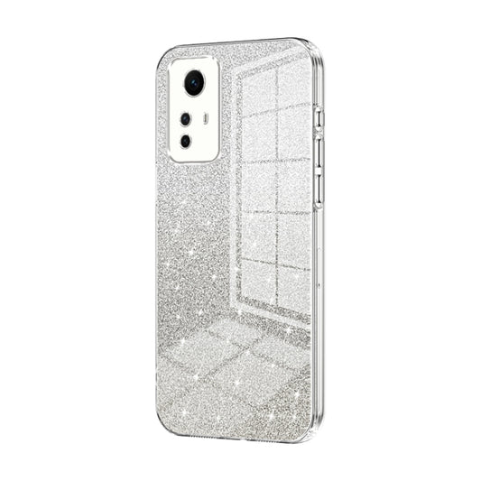 For Xiaomi Redmi Note 12S Gradient Glitter Powder Electroplated Phone Case(Transparent) - Xiaomi Cases by PMC Jewellery | Online Shopping South Africa | PMC Jewellery | Buy Now Pay Later Mobicred