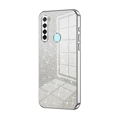 For Xiaomi Redmi Note 8 / Note 8 2021 Gradient Glitter Powder Electroplated Phone Case(Silver) - Xiaomi Cases by PMC Jewellery | Online Shopping South Africa | PMC Jewellery | Buy Now Pay Later Mobicred